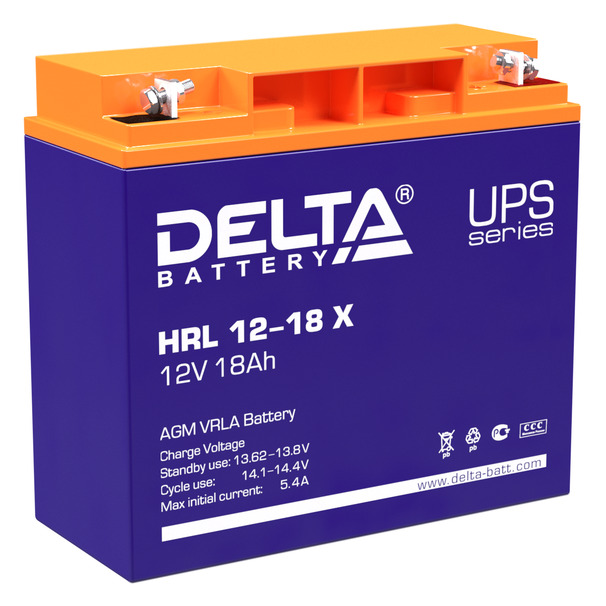 Аккумуляторная батарея Delta HRL 12-18 X
